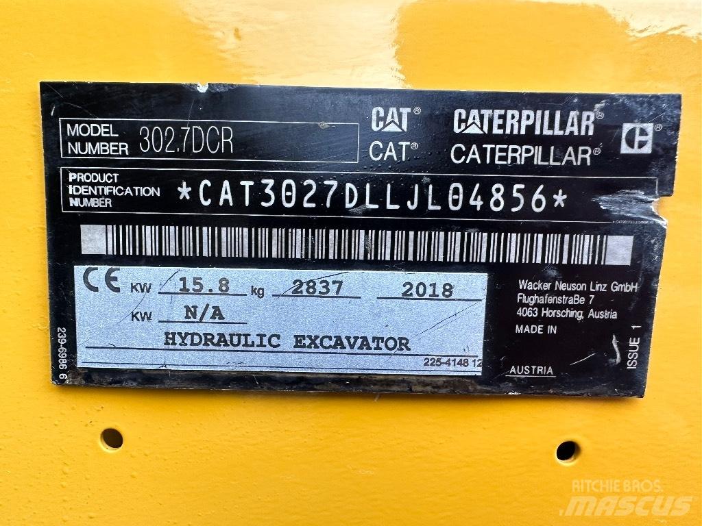 CAT 302.7 D CR Mini rýpadlá < 7t