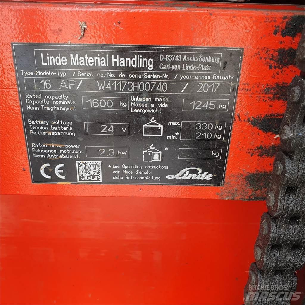 Linde L16AP Ručne vedené vysokozdvižné vozíky