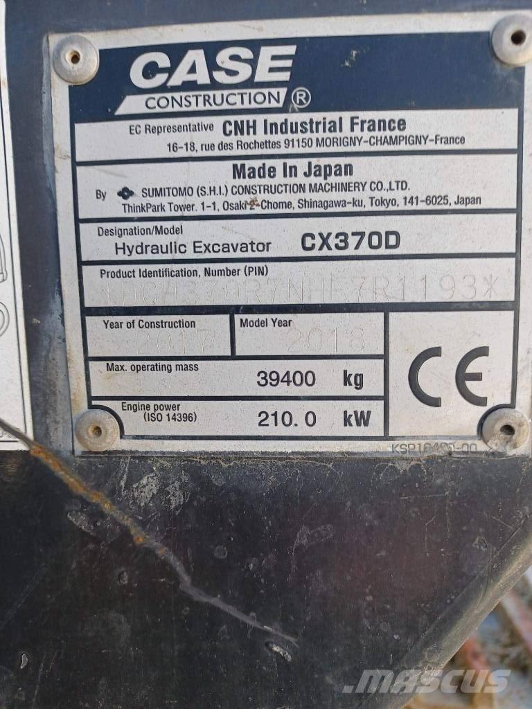 CASE CX 370 D Pásové rýpadlá