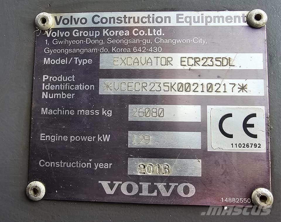 Volvo ECR235 DL Pásové rýpadlá