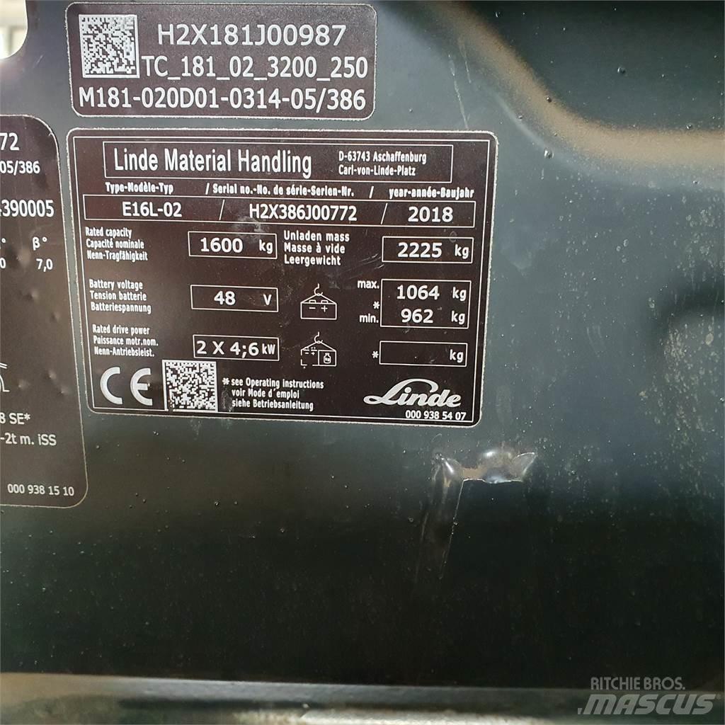 Linde E16L Akumulátorové vozíky