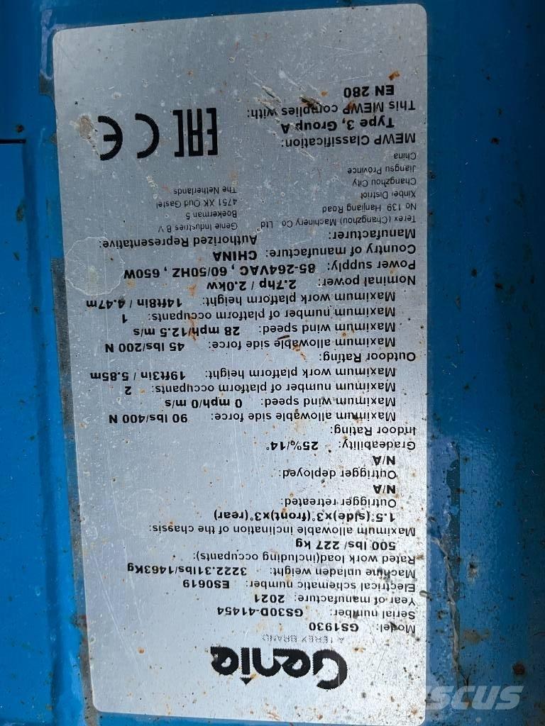 Genie GS 1930E-Drive Nožnicové zdvíhacie plošiny