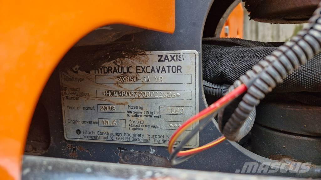 Hitachi ZX 19 U-5 Mini rýpadlá < 7t