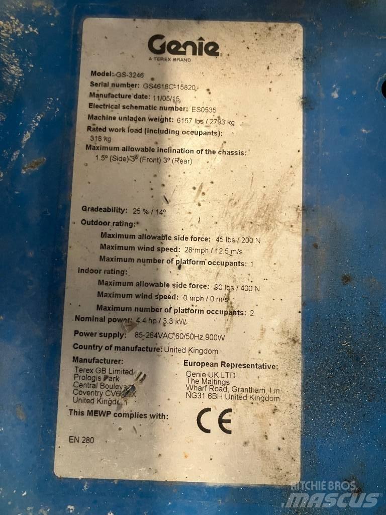 Genie GS 3246 Nožnicové zdvíhacie plošiny