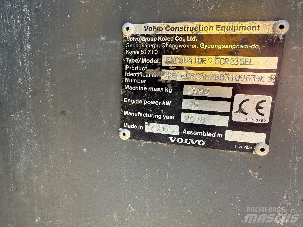 Volvo ECR 235 EL Pásové rýpadlá
