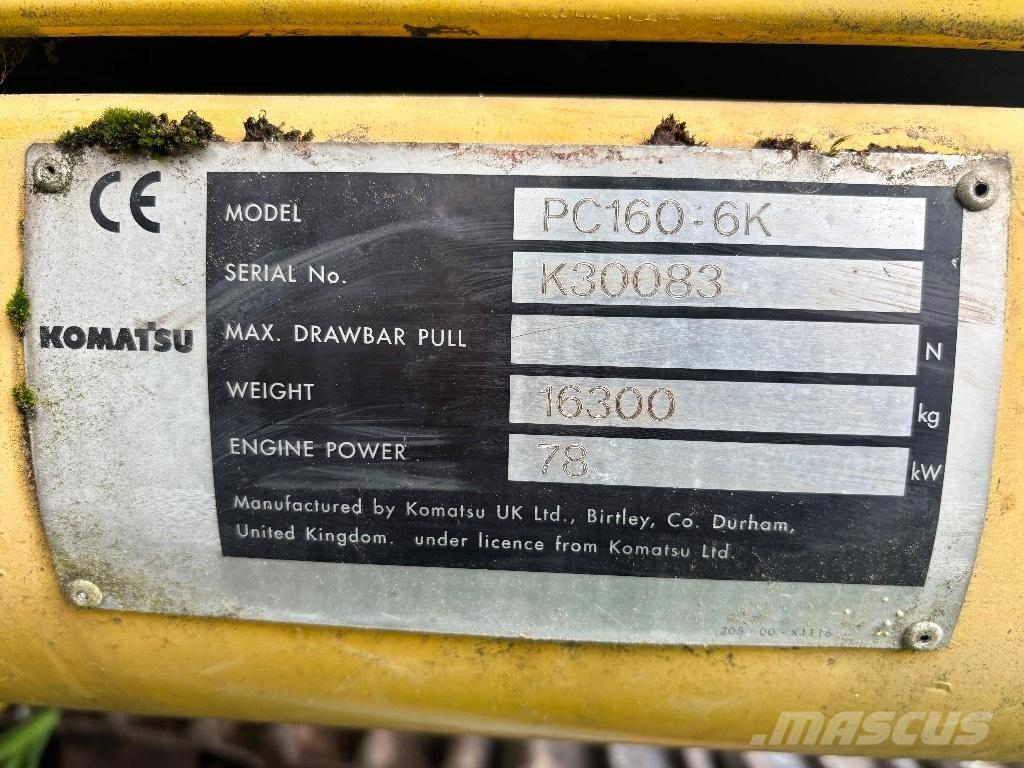 Komatsu PC 160-6K Pásové rýpadlá