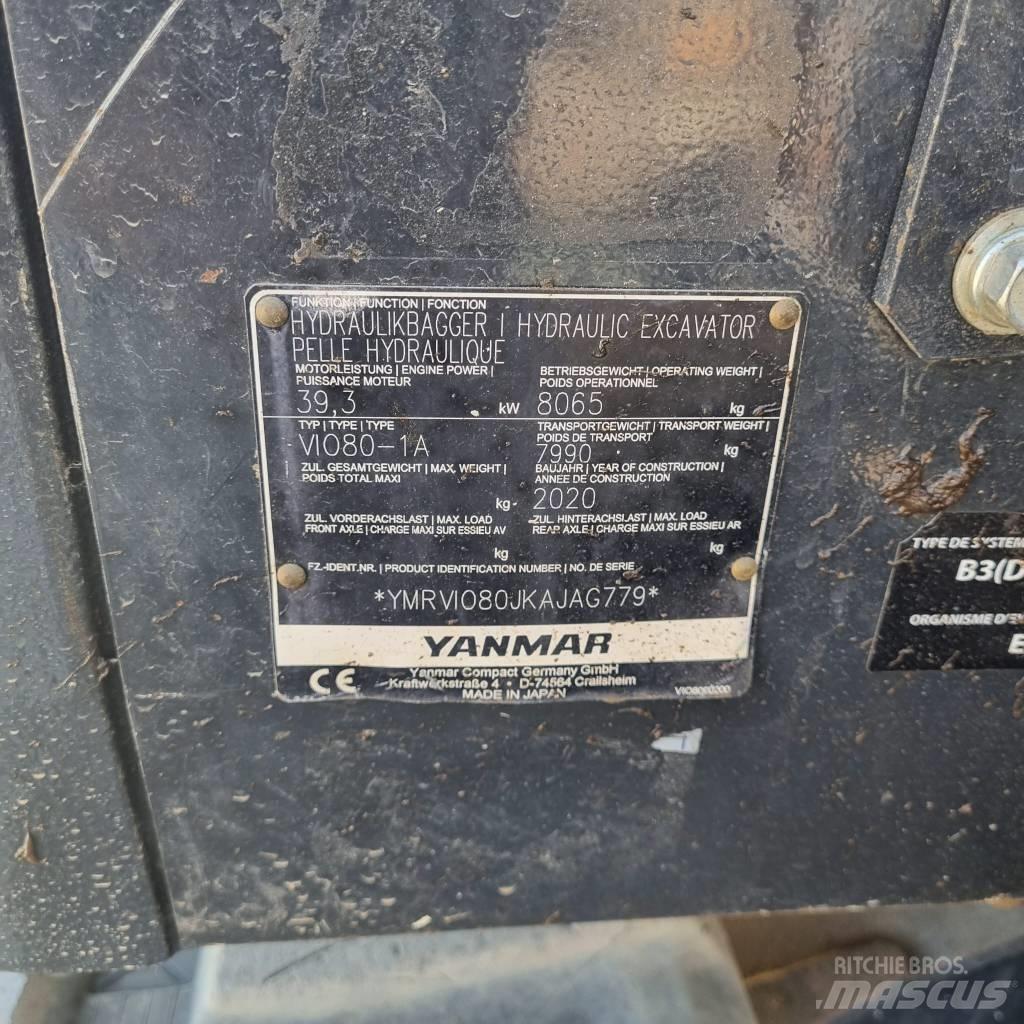 Yanmar Vio 80-1A Midi rýpadlá 7 t - 12 t