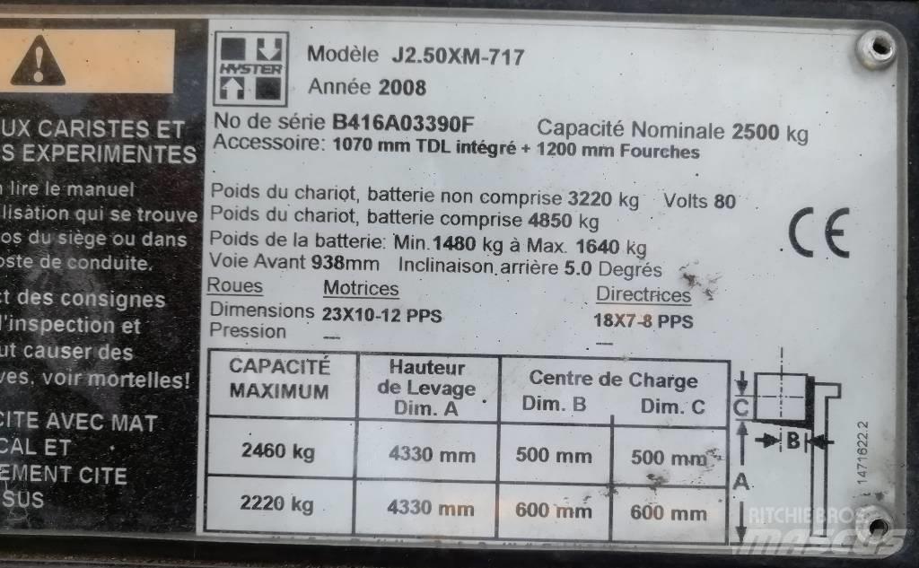 Hyster J 2.50 XM Akumulátorové vozíky