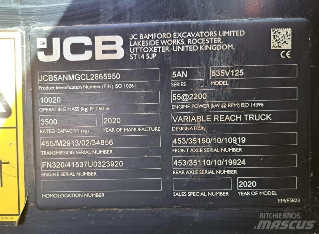 JCB 535 V 125 Teleskopické manipulátory