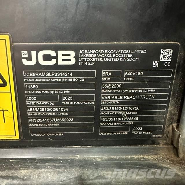 JCB 540-180 Teleskopické manipulátory