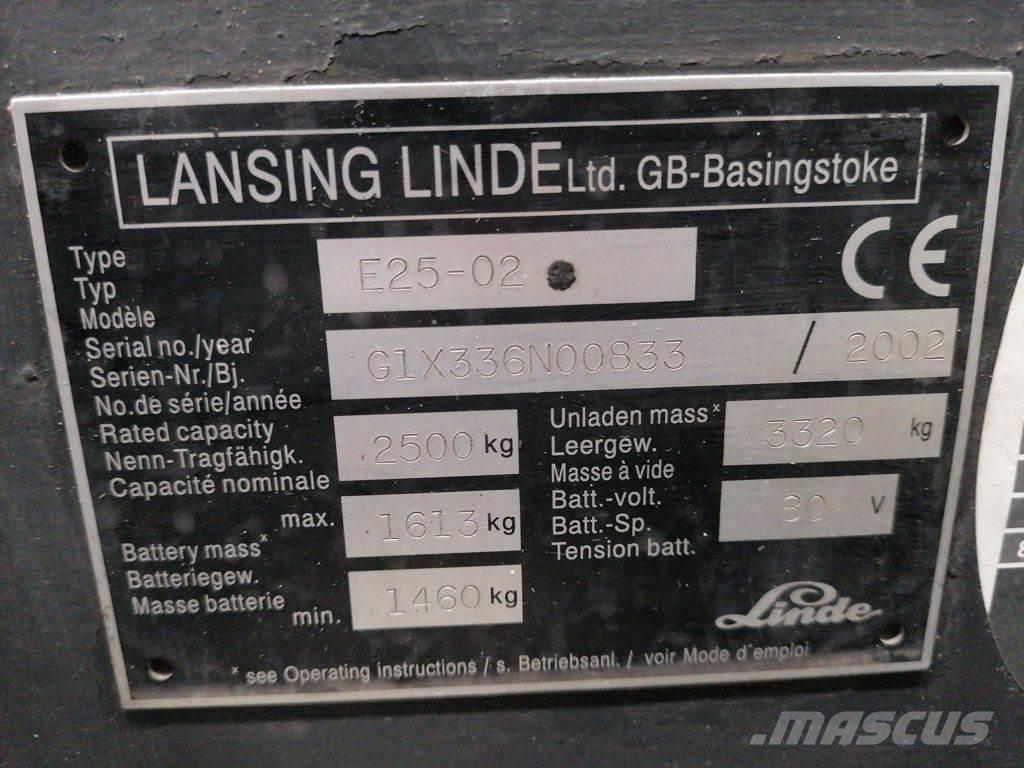 Linde E25-02 Akumulátorové vozíky
