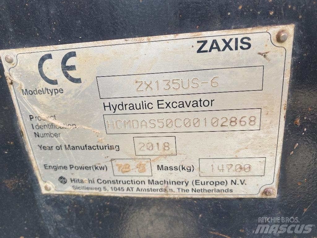 Hitachi ZX 135 US-6 Pásové rýpadlá