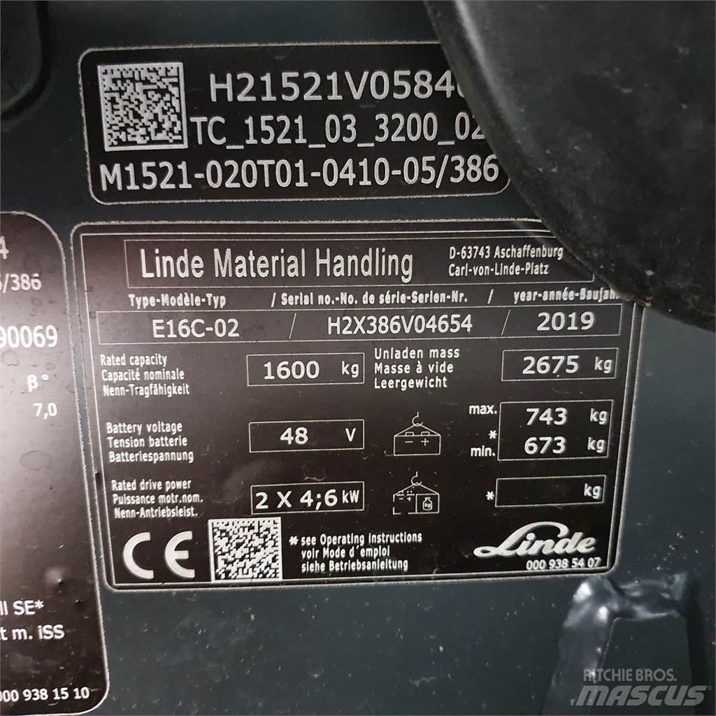 Linde E16C Akumulátorové vozíky