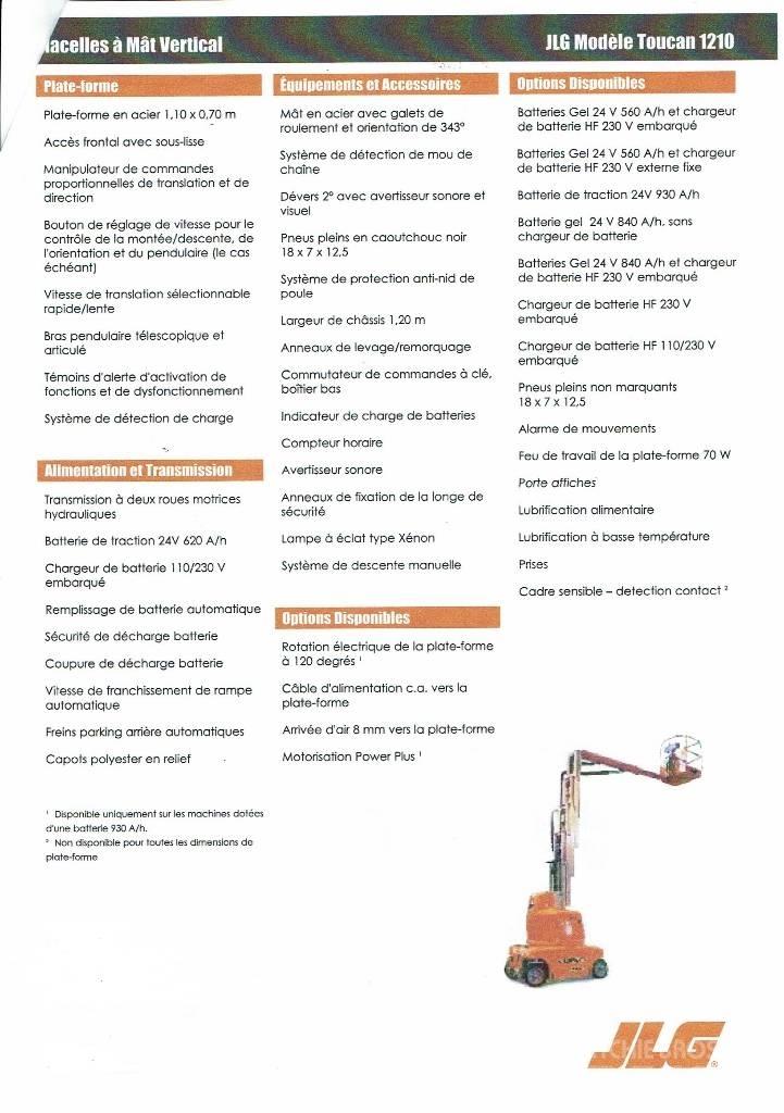 JLG Toucan 1210 Vertikálne stĺpové výťahy
