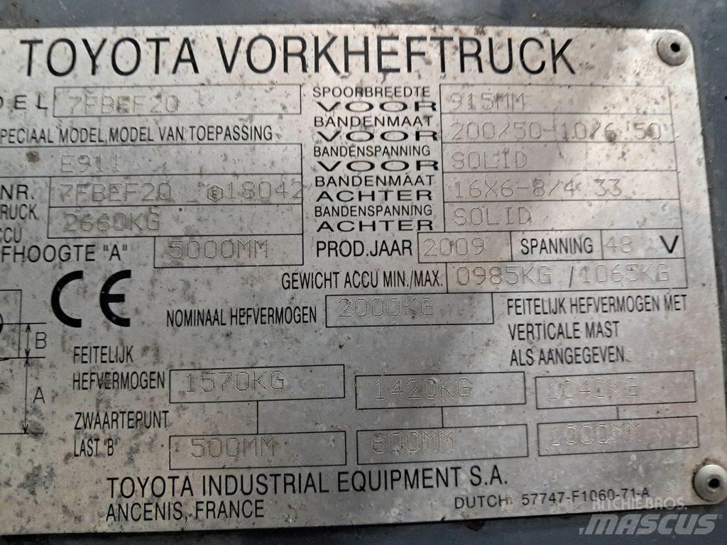 Toyota 7FBEF20 Akumulátorové vozíky