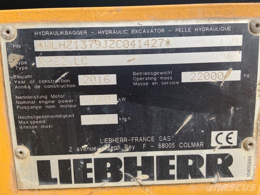 Liebherr R 922LC Pásové rýpadlá