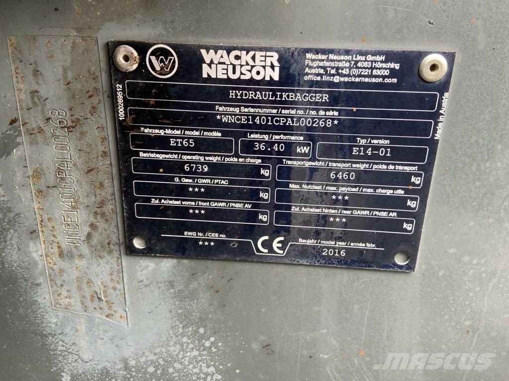 Wacker Neuson ET65 Pásové rýpadlá