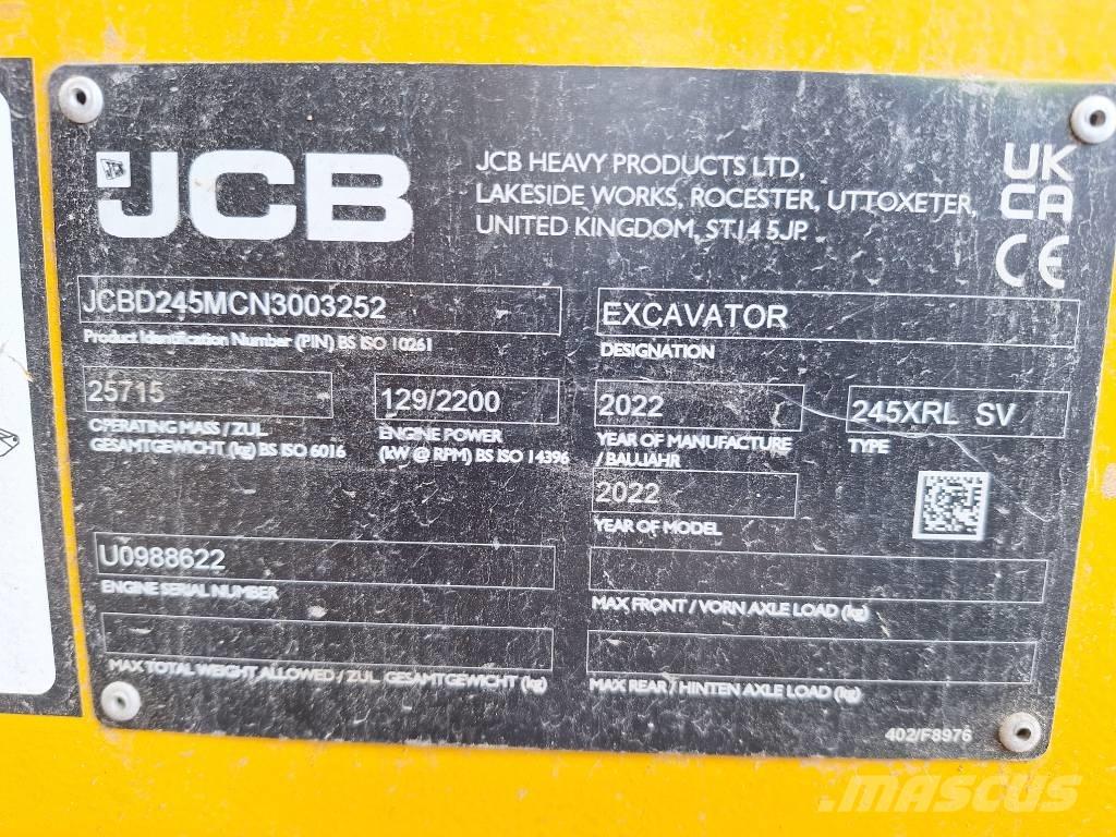 JCB 245 XR LC Pásové rýpadlá