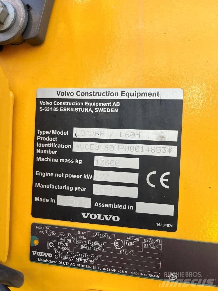 Volvo L60H Kolesové nakladače