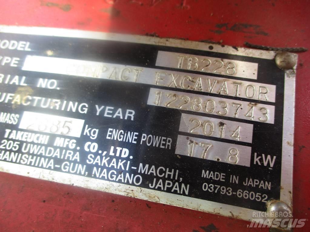 Takeuchi TB 228 Mini rýpadlá < 7t