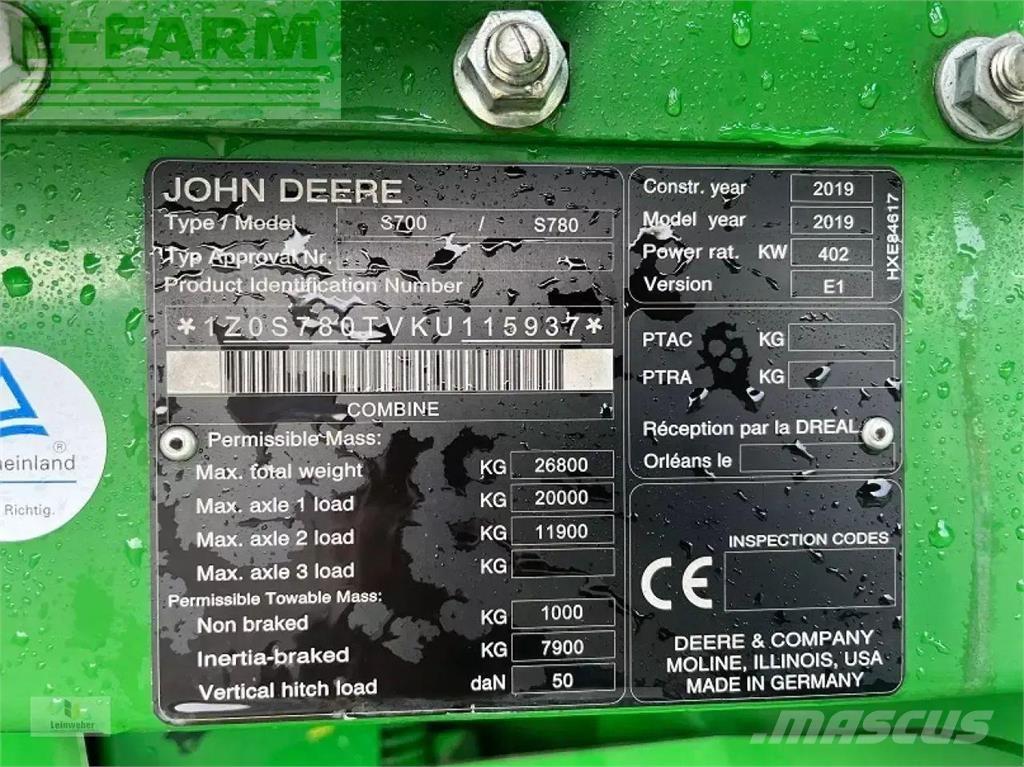 John Deere s 780i Kombinované zberacie stroje