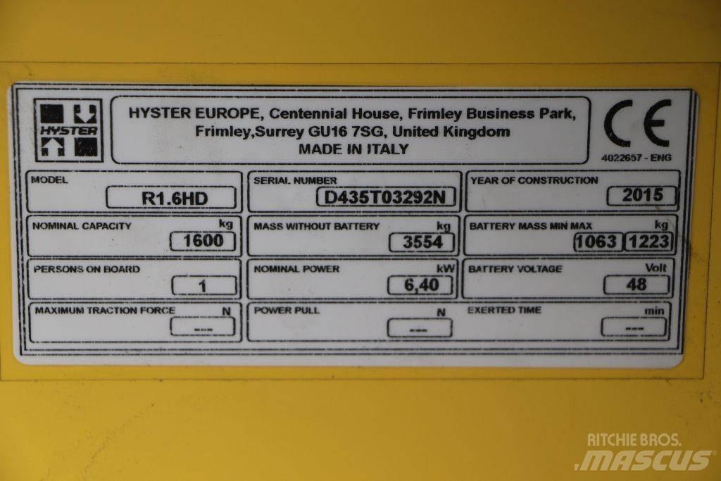 Hyster R 1.6 Akumulátorové vozíky