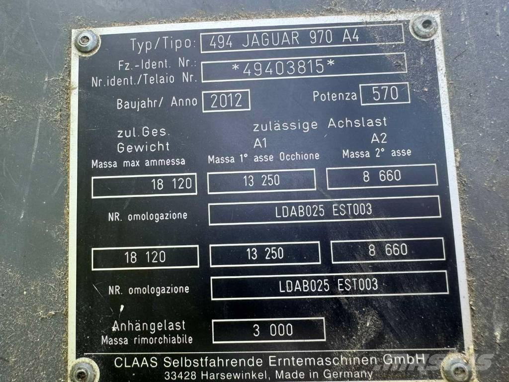 CLAAS Jaguar 970 Samochodné kosačky