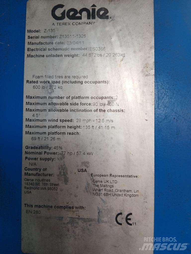 Genie Z 135/70 Kĺbové plošiny