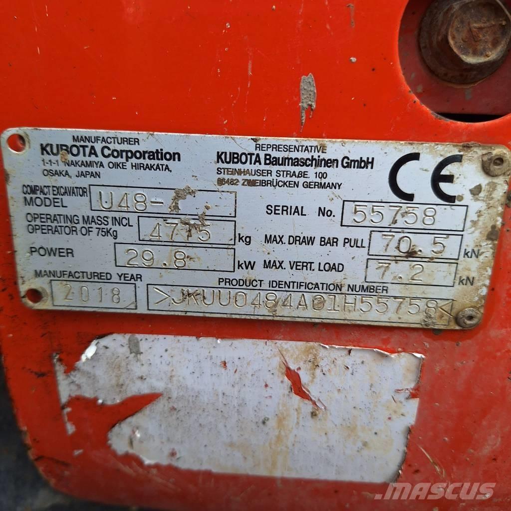 Kubota U 48-4 Mini rýpadlá < 7t