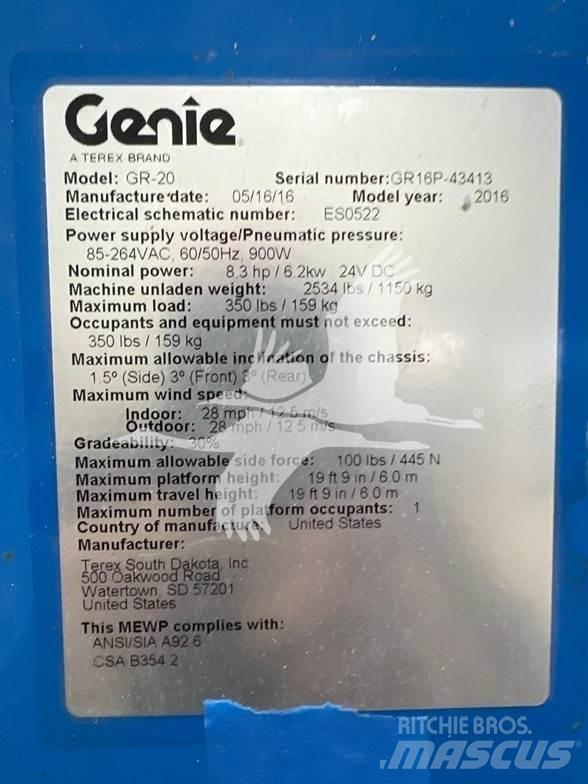 Genie GR20 Vertikálne stĺpové výťahy