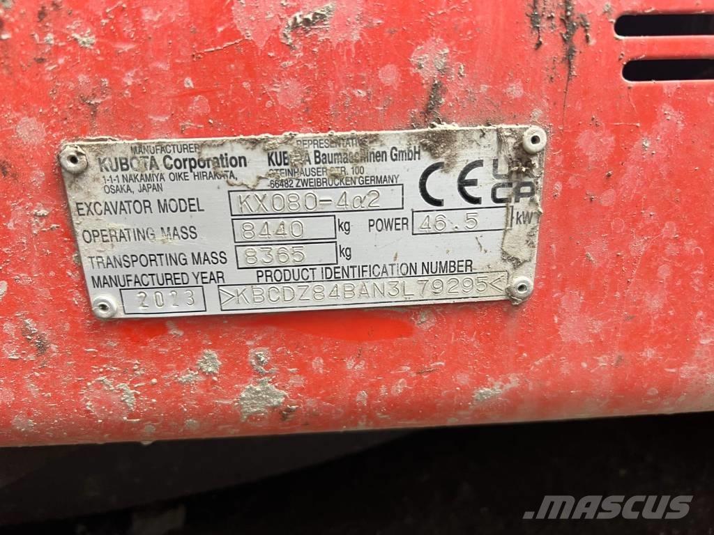 Kubota KX 080-4 A2 Mini rýpadlá < 7t