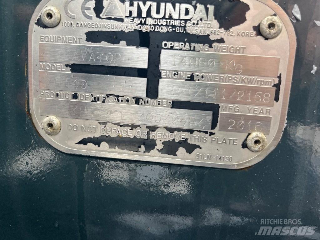 Hyundai HW140 Kolesové rýpadlá
