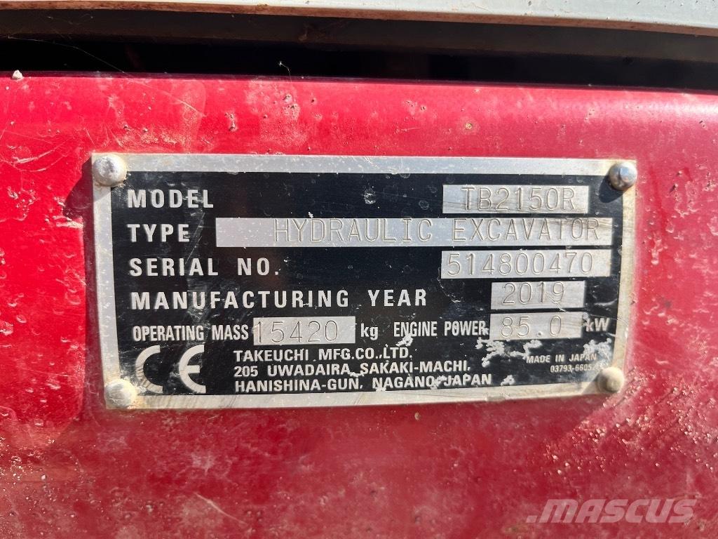 Takeuchi TB 2150 R Pásové rýpadlá