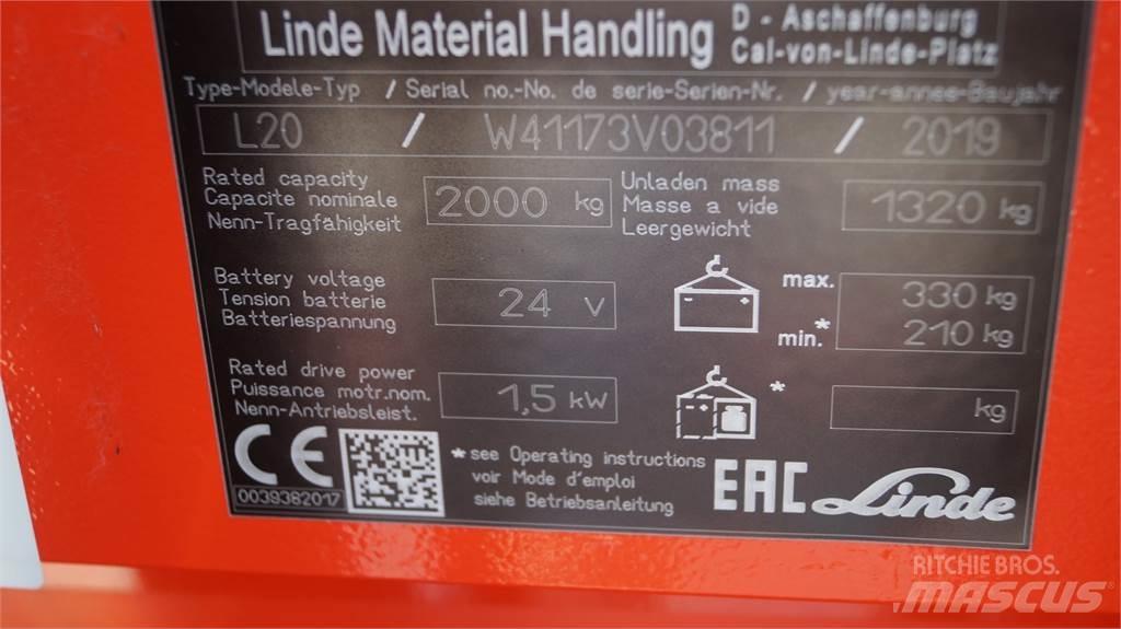 Linde L20i Ručne vedené vysokozdvižné vozíky
