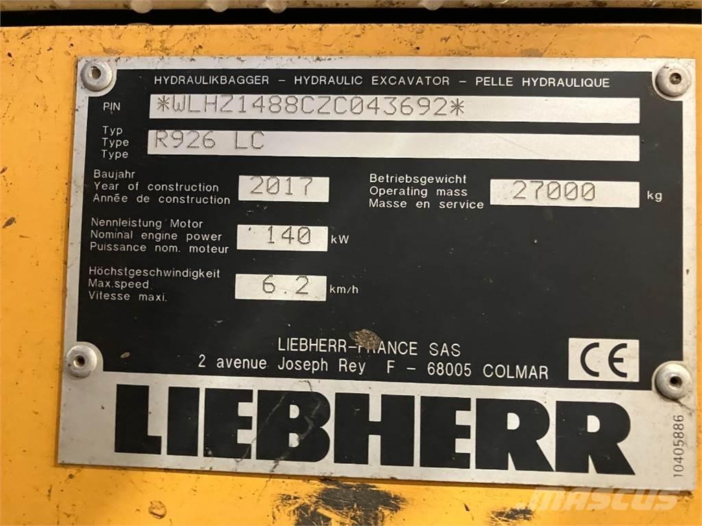Liebherr R926 Pásové rýpadlá