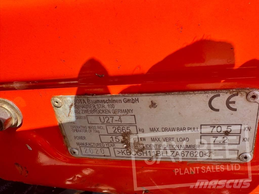 Kubota U 27-4 Mini rýpadlá < 7t