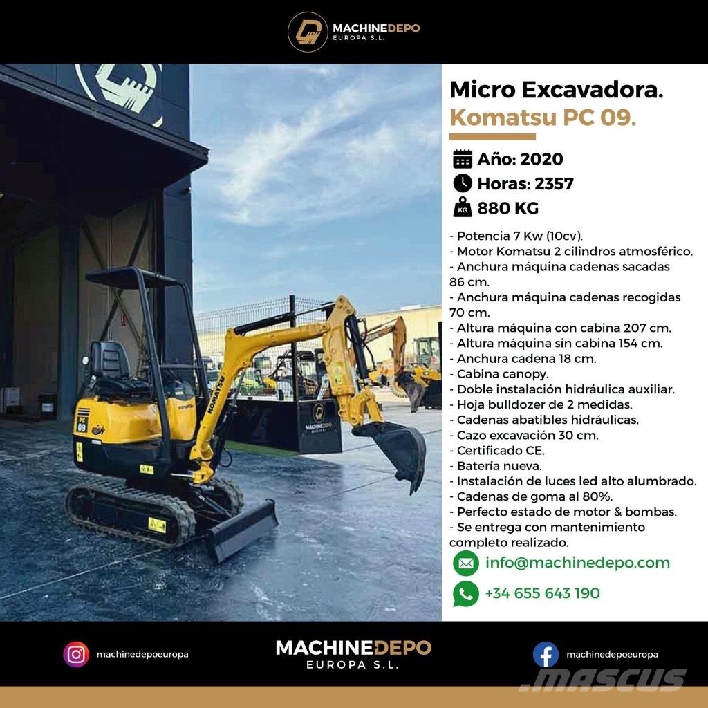 Komatsu PC 09-1 Mini rýpadlá < 7t