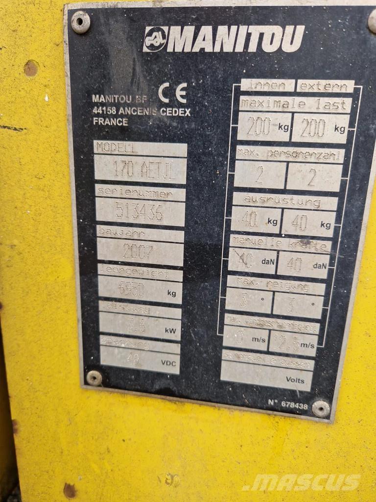 Manitou 170 AETJL Kĺbové plošiny