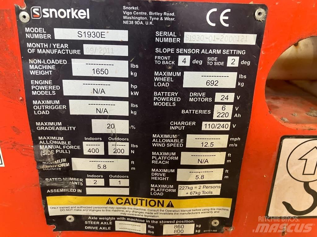 Snorkel S 1930 E Nožnicové zdvíhacie plošiny