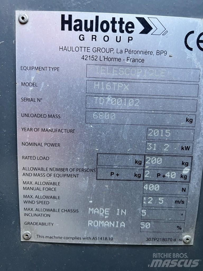 Haulotte H 16 TPX Kĺbové plošiny