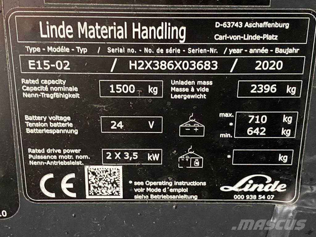 Linde E15-02 Akumulátorové vozíky