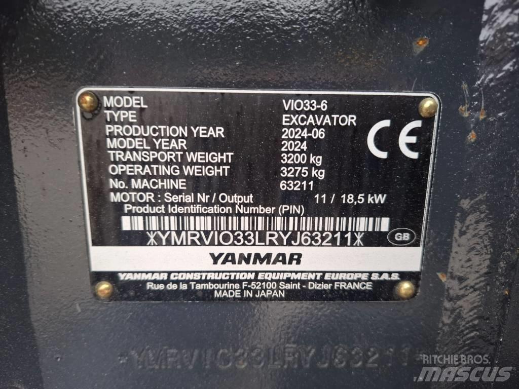 Yanmar Vio 33-6 Mini rýpadlá < 7t