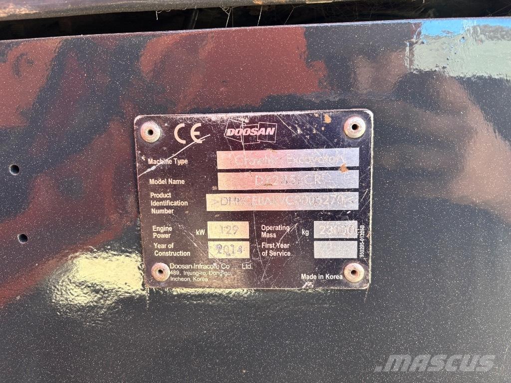 Doosan DX 235 LCR Pásové rýpadlá