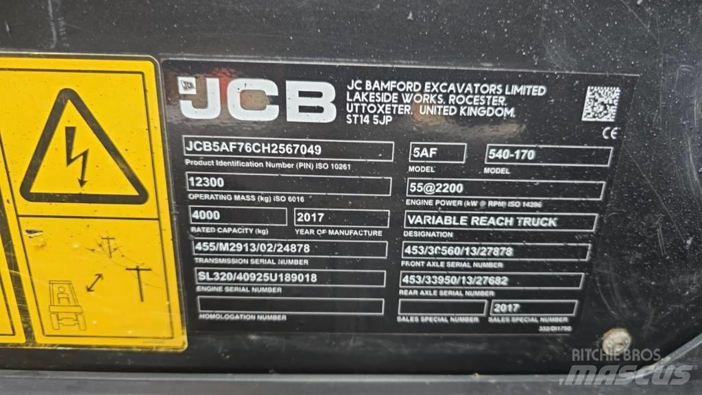 JCB 540-170 Teleskopické manipulátory