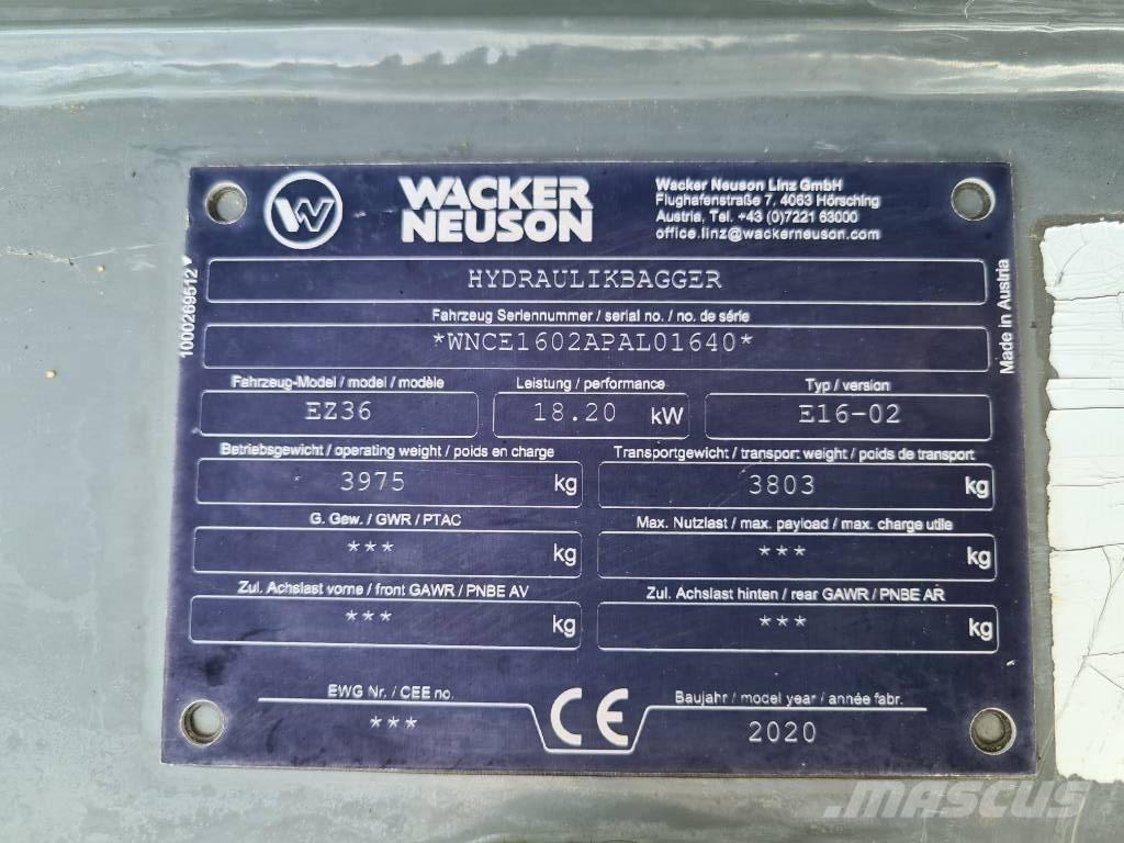 Wacker Neuson EZ36 Pásové rýpadlá