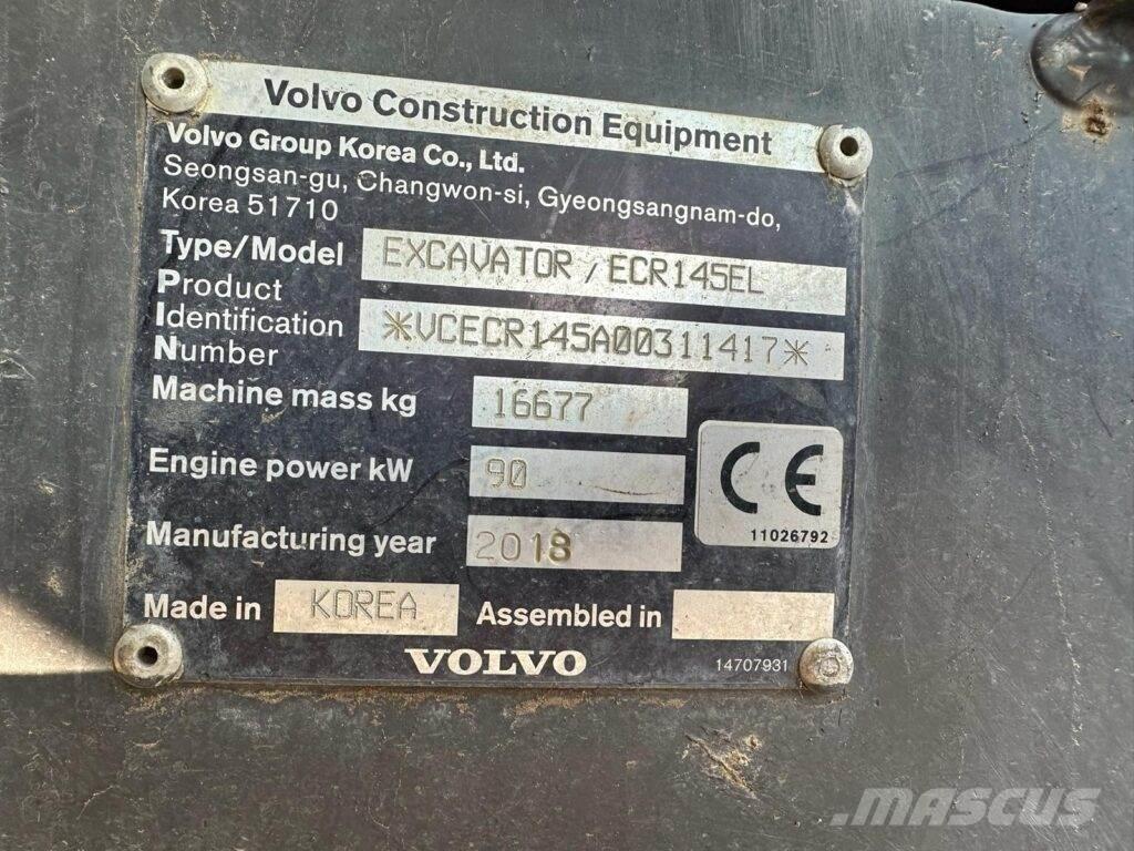 Volvo ECR145EL Pásové rýpadlá