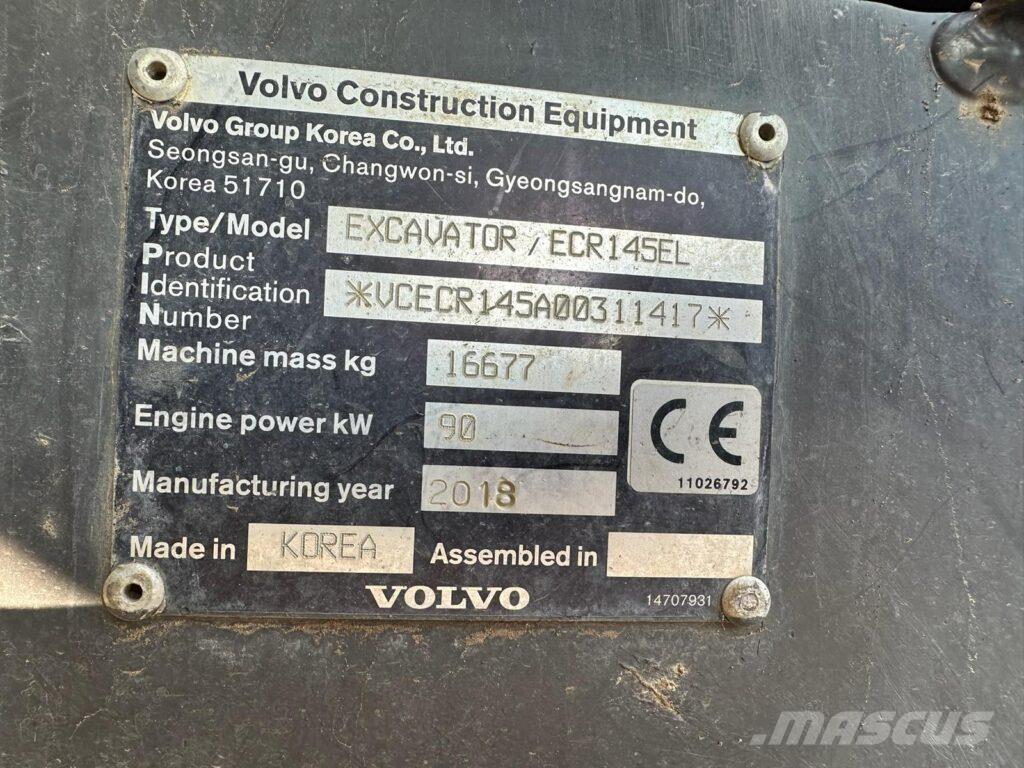 Volvo ECR145EL Pásové rýpadlá