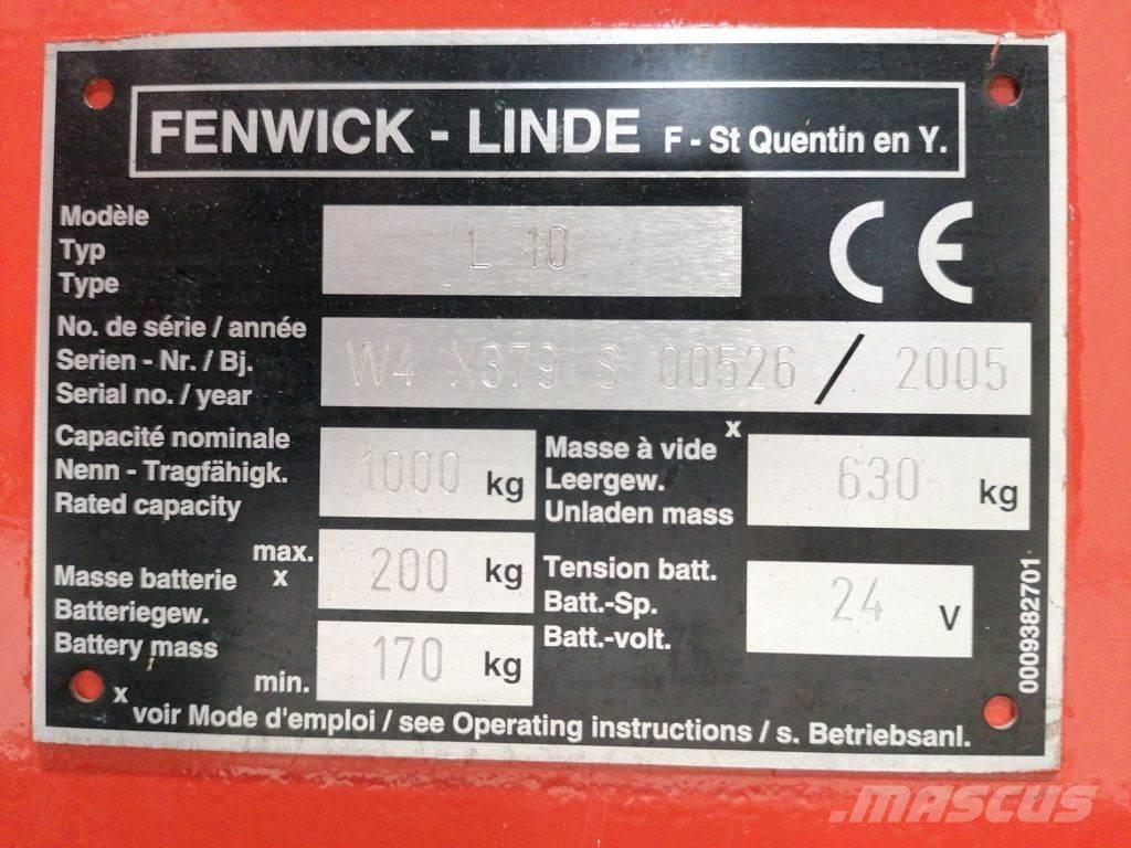 Linde L10 Ručne vedené vysokozdvižné vozíky