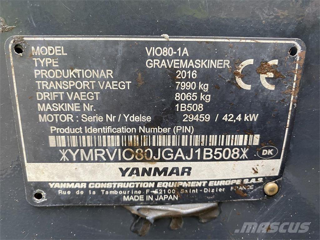 Yanmar VIO80-1A Kolesové rýpadlá