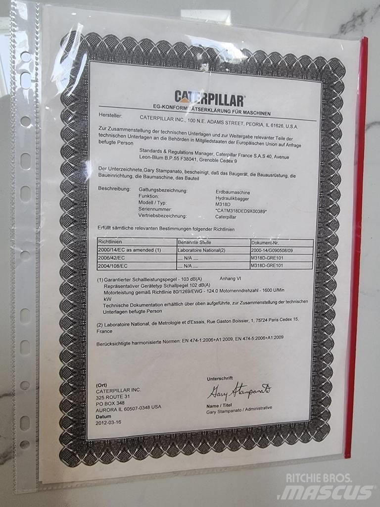 CAT 318D Stroje pre manipuláciu s odpadom